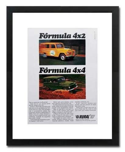 Rural Willys - Quadro / pôster decorativo com propaganda original de revista