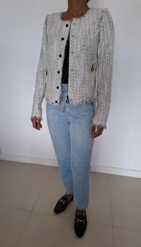 Jaqueta cropped tweed