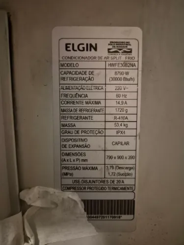 Ar condicionado ELGIN 