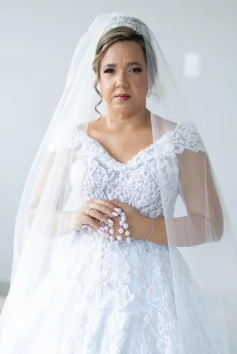 Vestido de Noiva princesa combo ganhe véu e vestido Civil