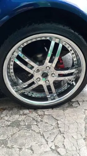 Roda aro 20 Estrela cromada com Borda e Pneu 225 35 20 Sailun jogo 5X100