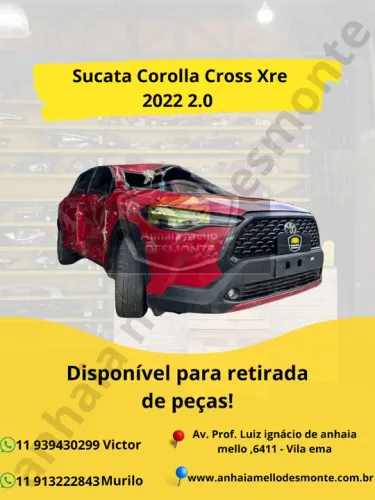 Sucata Corolla Cross Xre 2022 2.0 