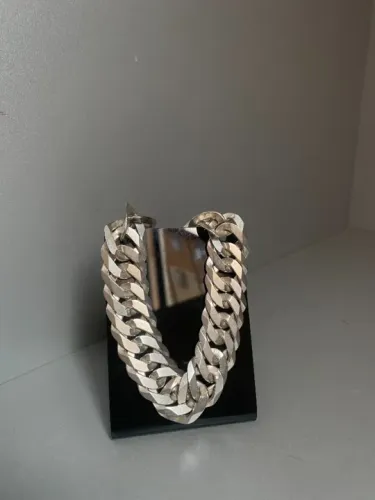 corrente em prata 925 italiana groumet dupla