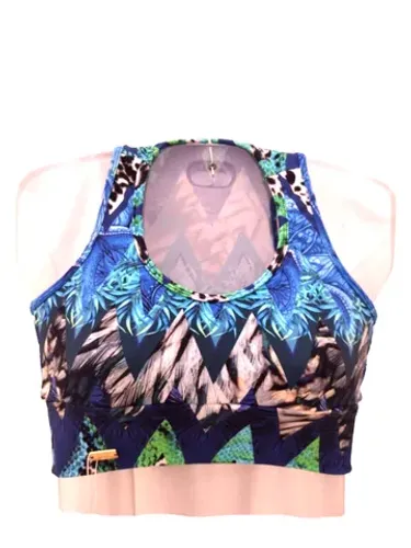 Cropped Top Sem Bojo Uso Diário e Academia Estampado Feminino tecido Poliamida c/ Elastano