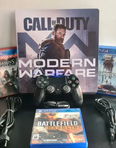PS4 SLIM 500GB+SKIN (SEMI-NOVO) C/ GARANTIA TOTAL DE 3 MESES_ SOMOS LOJA FÍSICA EM CAXIAS 