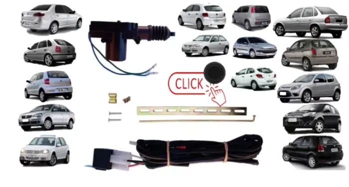 Kit Trava Abertura Mala Elétrica Universal para Vários Carros - Celta, Gol, Palio, ford Ka