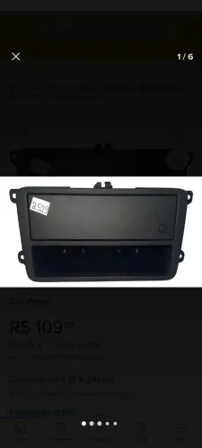 Moldura rádio original Vw Gol Voyage Saveiro G7 Fox Amarok Jetta 