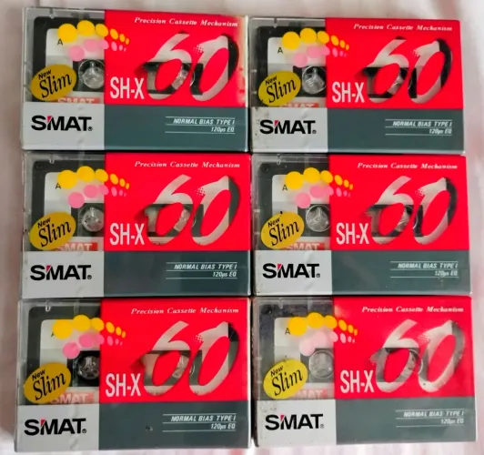 Fita Cassete SMAT SH-X 60 Minutos - Novas e Lacradas (Type I)