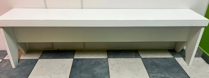 Banco vestiário madeira branco - 165 cm