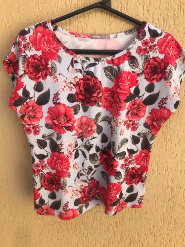 Blusa Azul Com Estampa Floral Da Viva (Usado)