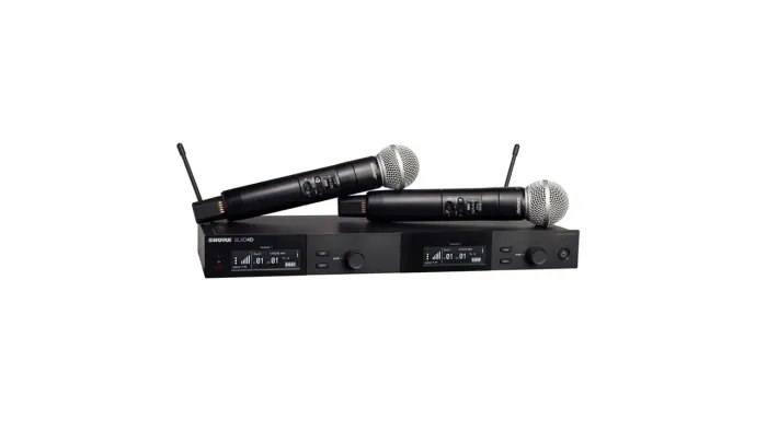 Microfone Sem Fio Duplo Shure SLXD24D/SM58 | 2 Transmissores SLXD2 com cápsulas SM58