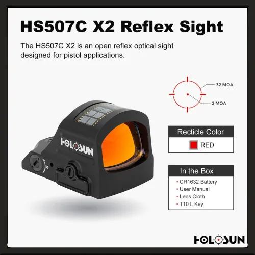 Red Dot Mira Holográfica Holosun HS507C X2 - Nova, Apenas Aberta somente para Teste!