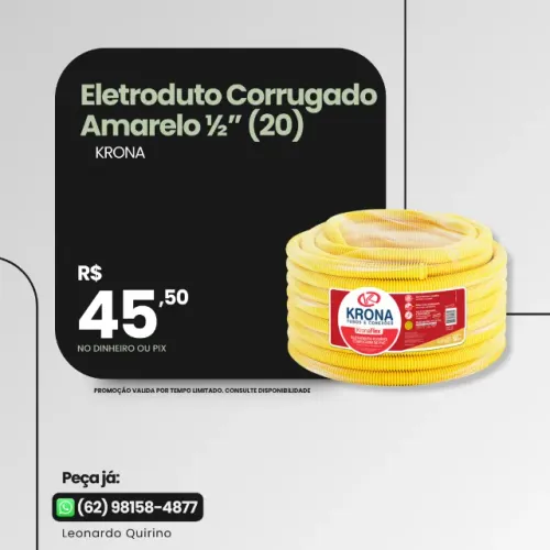 Eletroduto Corrugado Amarelo Krona