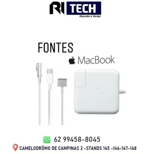 Fonte para MacBook - Todos Modelos Disponiveis - Ritech - Loja Fisica - A Pronta Entrega