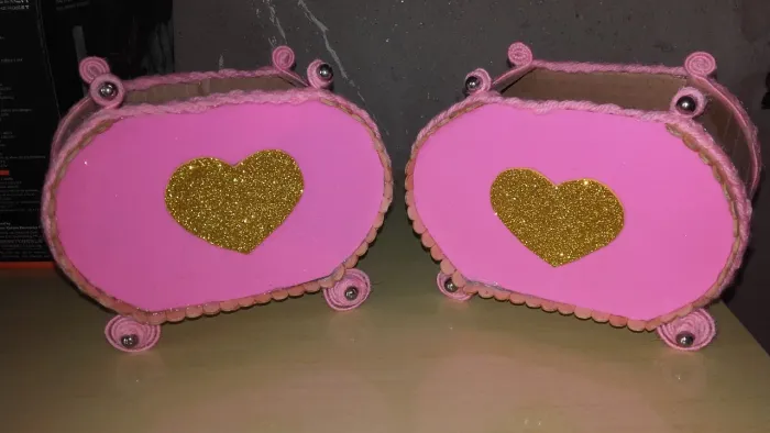 Casinha, Cesta ou Baú artesanal personalizado feito na cor de sua preferência 