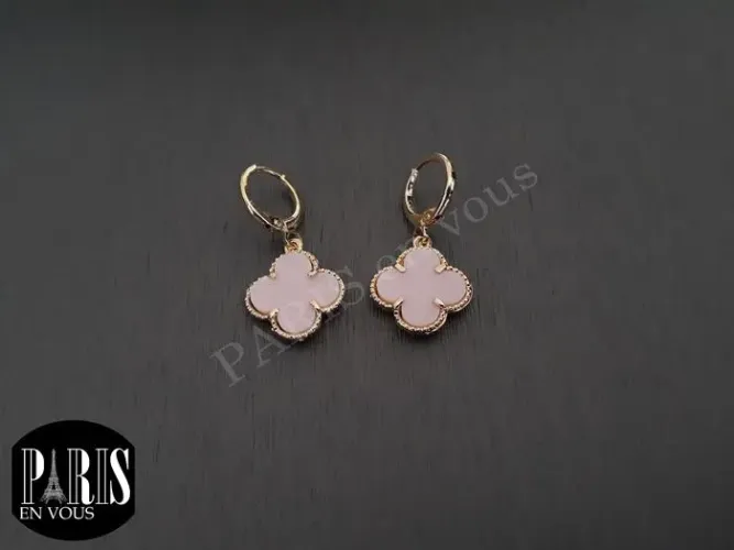 Brincos Trevo Rosa