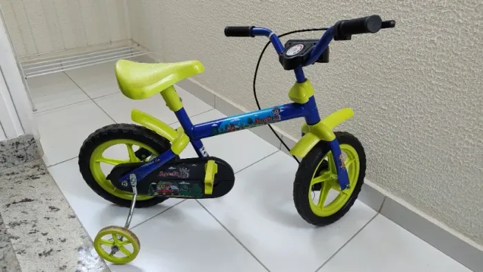 Bicicleta infantil Aro 12 (cor azul com verde limão) - Verden Bikes