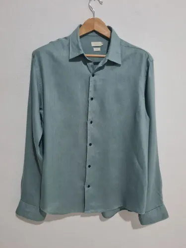 Camisa linho verde água Foxton 