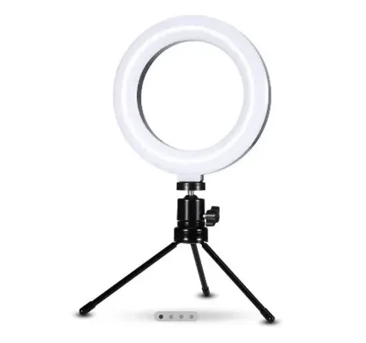 Ring Light De Mesa Iluminador De Led Tripé 6 Polegadas 16cm