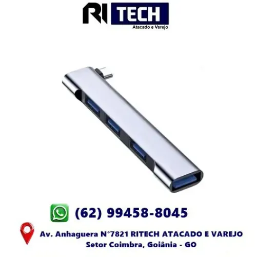 Hub Adaptador Tipo C 4 Em 1 Usb 3 0 + 2.0 Aluminio Compacto