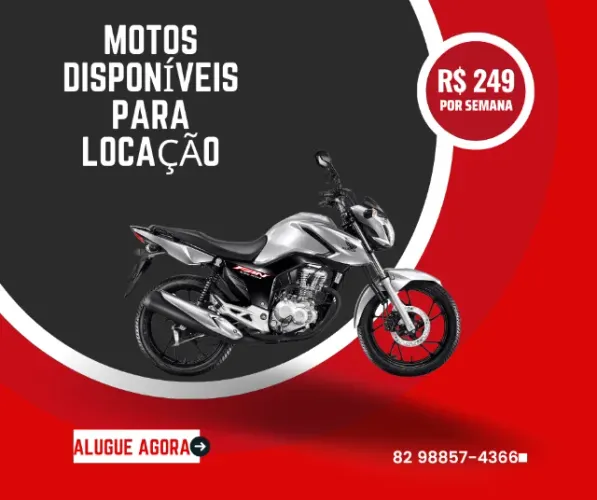 Locação de motos - a partir de R$250 a semana