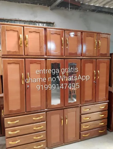 Guarda roupa de casal 6 portas estrutura em madeira maciça/entrega grátis.