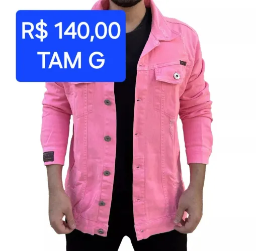 Jaqueta Jeans Rosa Masculina G