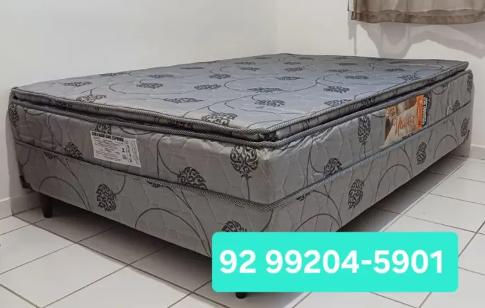 Cama Box de casal fofinha pillow top