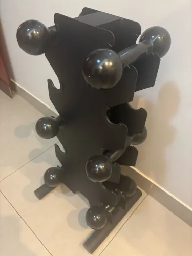 Halter musculação com suporte expositor