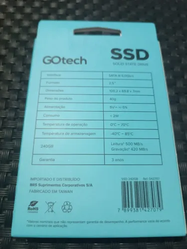 SSD 240GB - Lacrado