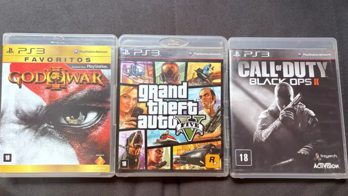 Jogos de PS3 - God of War, Call of Duty e GTA 5