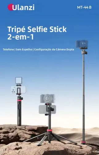 Tripé Bastão Selfie Ulanzi MT-44B Bluetooth 1,5m 2 em 1