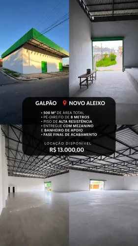 Galpão Novo 500m² | Mezanino | Piso Industrial | Novo Aleixo | Excelente Localização