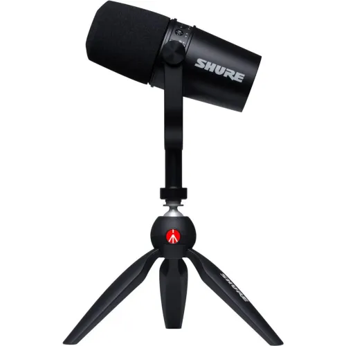 microfone dinâmico Shure MV7 +USB+ pedestal