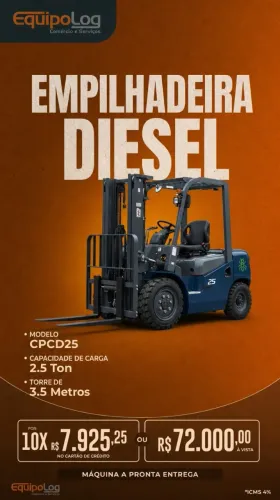 Empilhadeira Eletrica com bateria de lirio e carregador Diesel