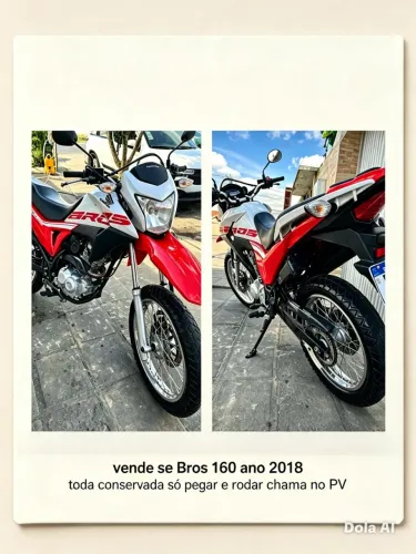 Vende-se uma Bros 160 ano 2018 toda conservada só pegar e rodar chama no PV