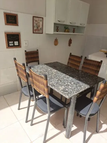 Conjunto mesa tubular c/ 6 cadeiras