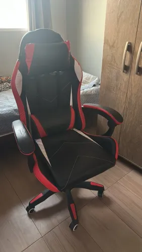 Cadeira Gamer Reclinável Preta e Vermelha - Confortável e Ergonômica