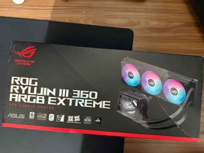 WATER COOLER ASUS ROG RYUJIN III 360 ARGB EXTREME ASETEK GEN8 V2 PUMP FAN 3X ROG 120MM