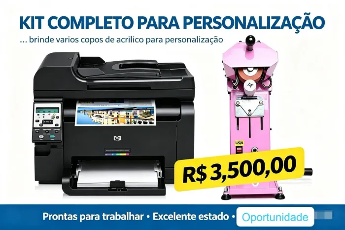 Maquina de transfer giro 360° + impressora HP laser 