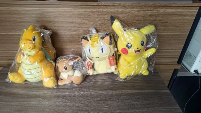 Pelúcia Pokémon, tenho outros que não estão na foto. Preço a partir de 90 reais.