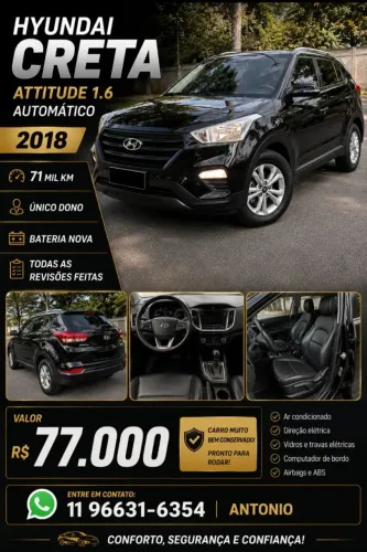 Hyundai Creta Attitude 1.6 16V Flex Aut. 2018