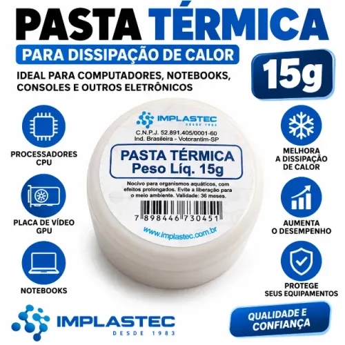 Pasta Térmica Implastec 15g
