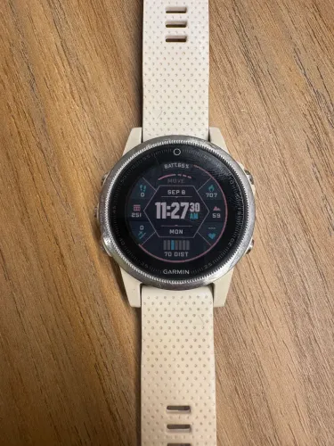 Relógio Garmin F?nix 5S GPS - Branco / Prata