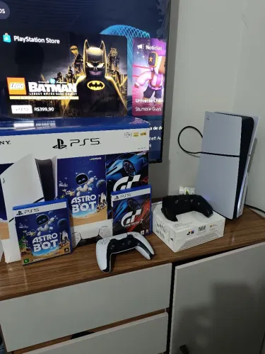 KIT PS5 COMPLETO 1TB + 2 CONTROLES + JOGOS