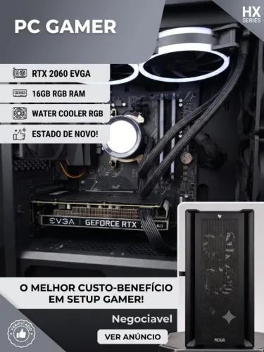 PC Gamer Completo AMD Ryzen 5 5600 + RTX 2060 + B550M Aorus + 16GB RAM RGB