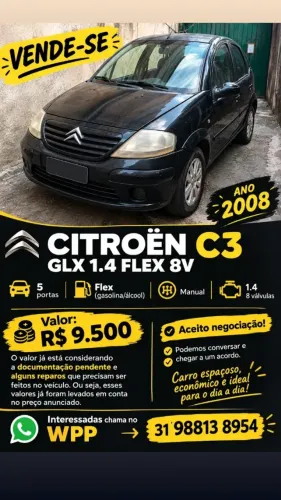 Citroen C3 GLX 1.4/ GLX Sonora 1.4 Flex 8V 5P 2008