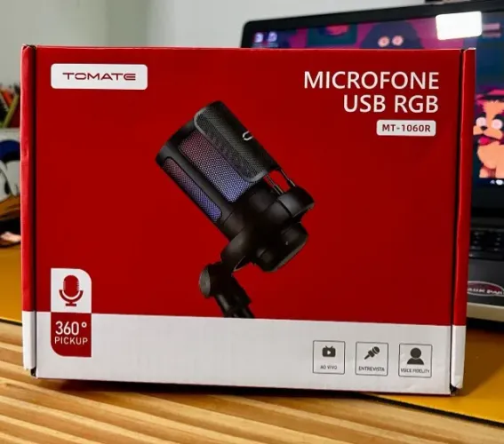 MICROFONE USB RGB TOMATE MT-1060R - R$ 120