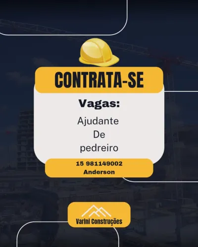 Vagas de ajudante de pedreiro