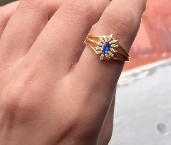 Anel clássico banhado a ouro 18k